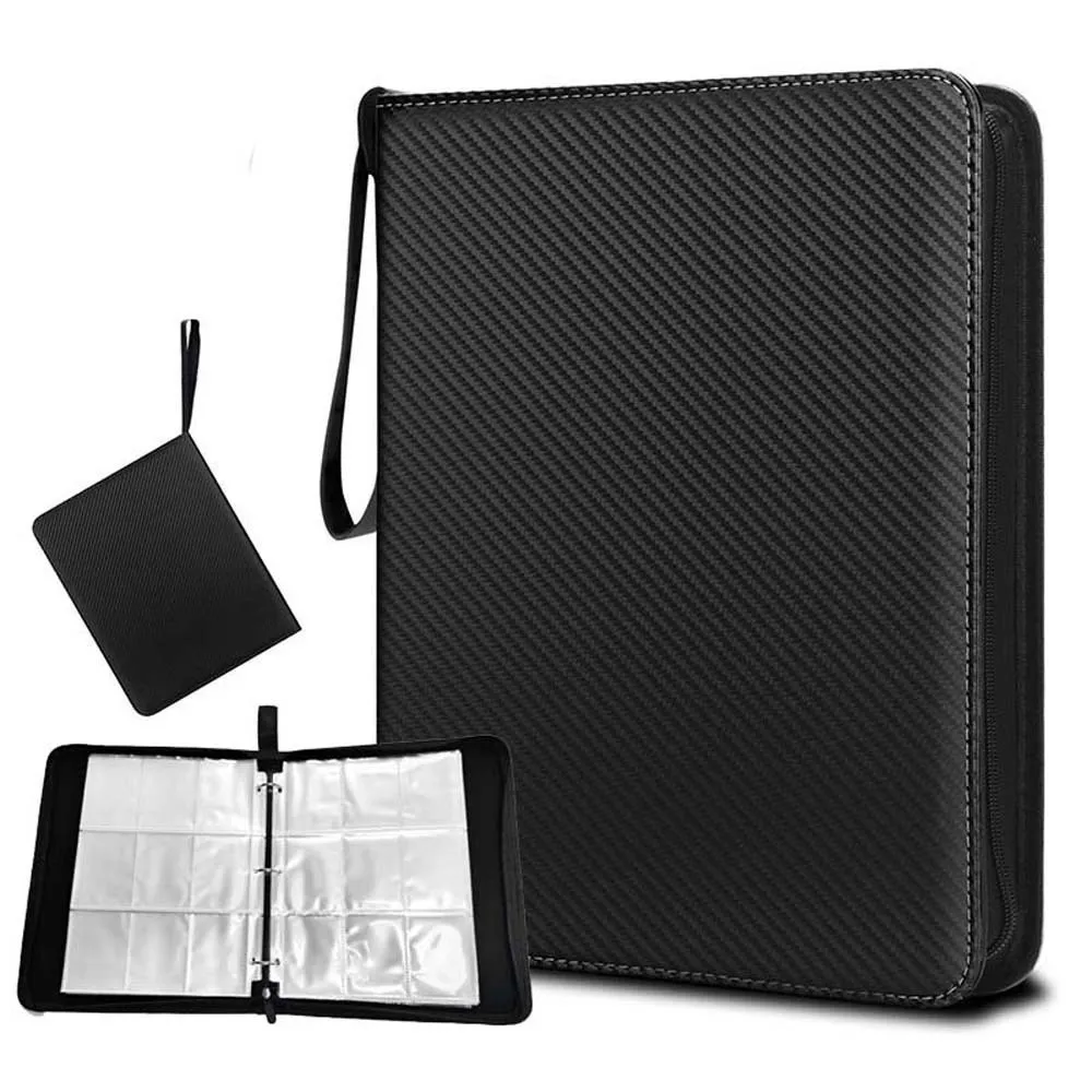 Double-layer Cards Storage Container Alloy Loose-leaf Hardware Clip Large Capacity Game Card Collection Pack Sturdy PVC