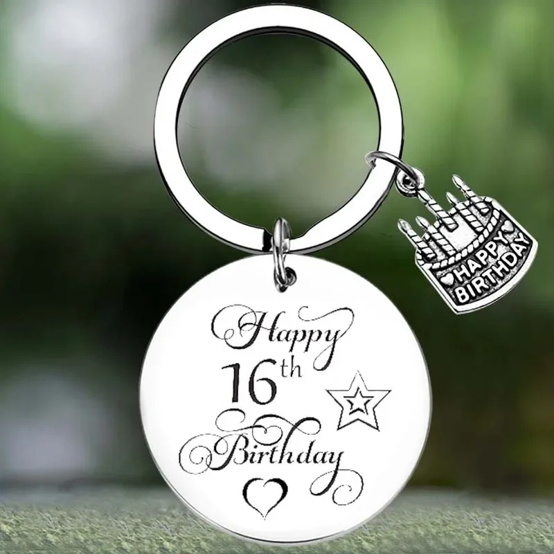 Cute Happy Birthday Gifts Keychain Girls Women Boys Men Gifts Key Chain Pendant Jewelry