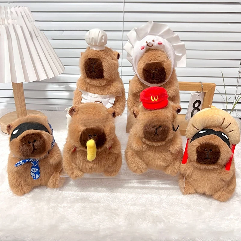 Cute Cartoon Capybara Plush Doll Toy Keychain Pendant Backpack Hanging Ornaments Gift