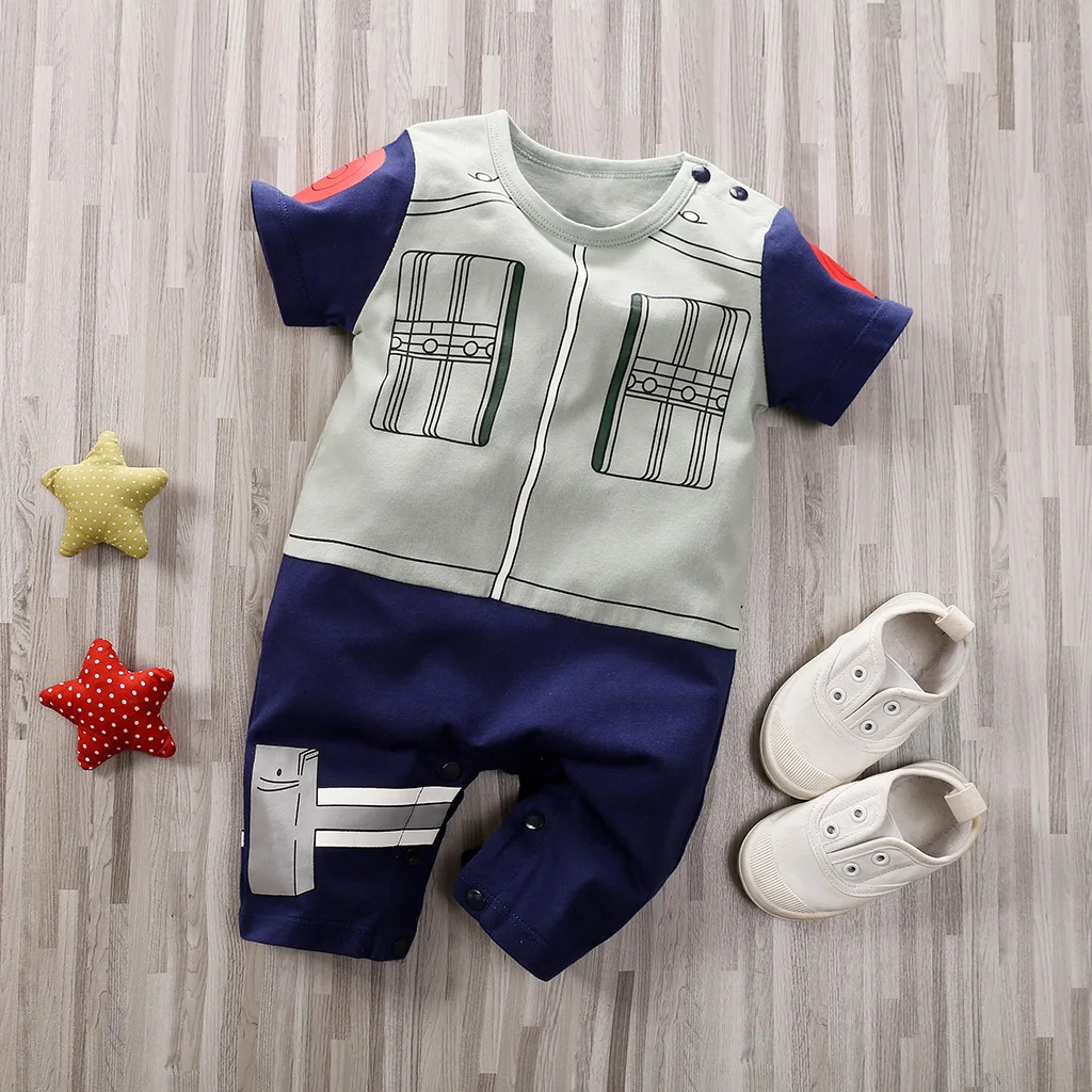 Newborn Clothing Handsome Role-Playing Anime Cotton Comfortable And Soft Summer Boys And Girls 0-18m Short Sleeved Baby Jumpsuit