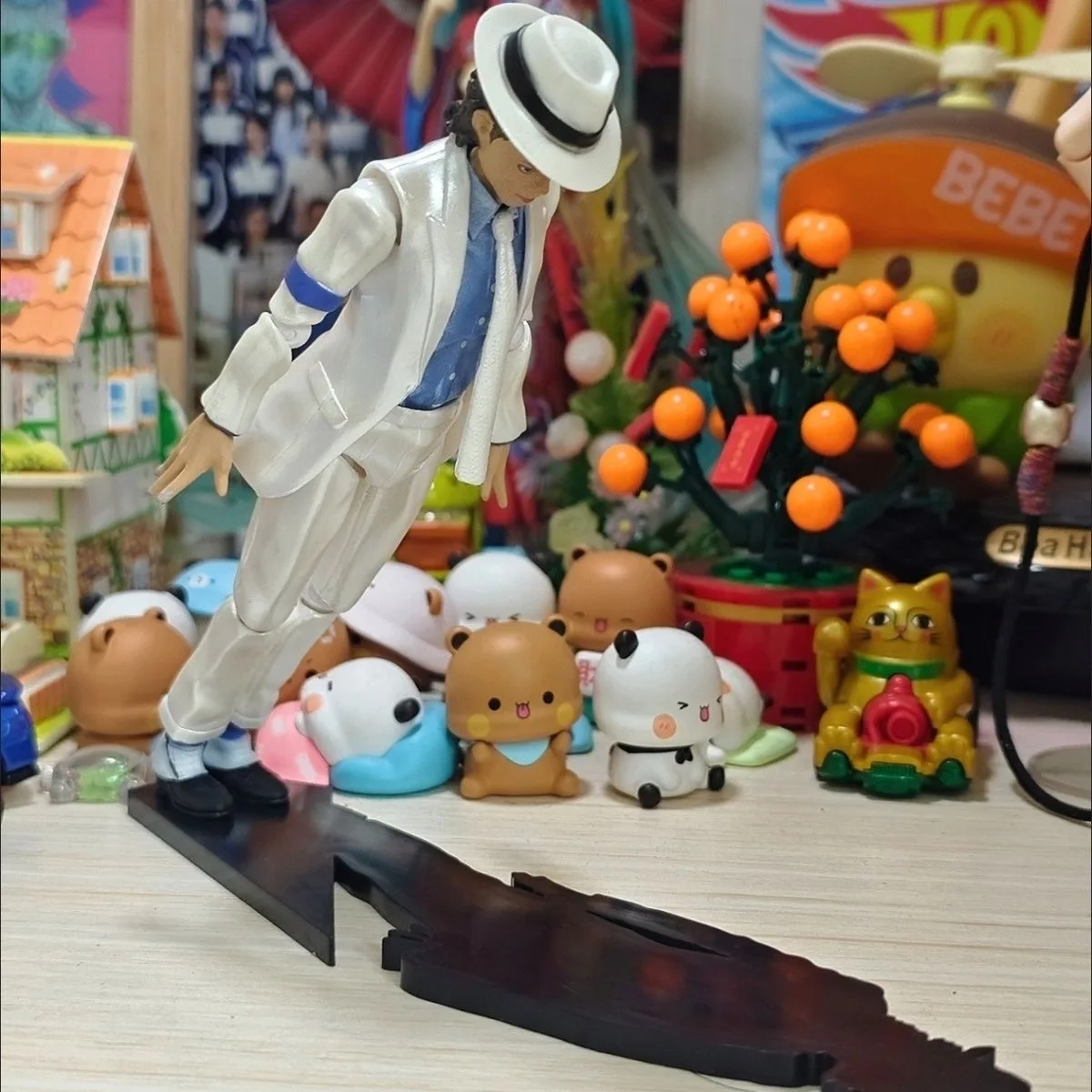 Figura de Ação Michael Jackson de Boa Qualidade 14cm, Smooth Criminal Moonwalk, Modelo de Coleção em PVC, Ornamento, Brinquedos, Presentes
