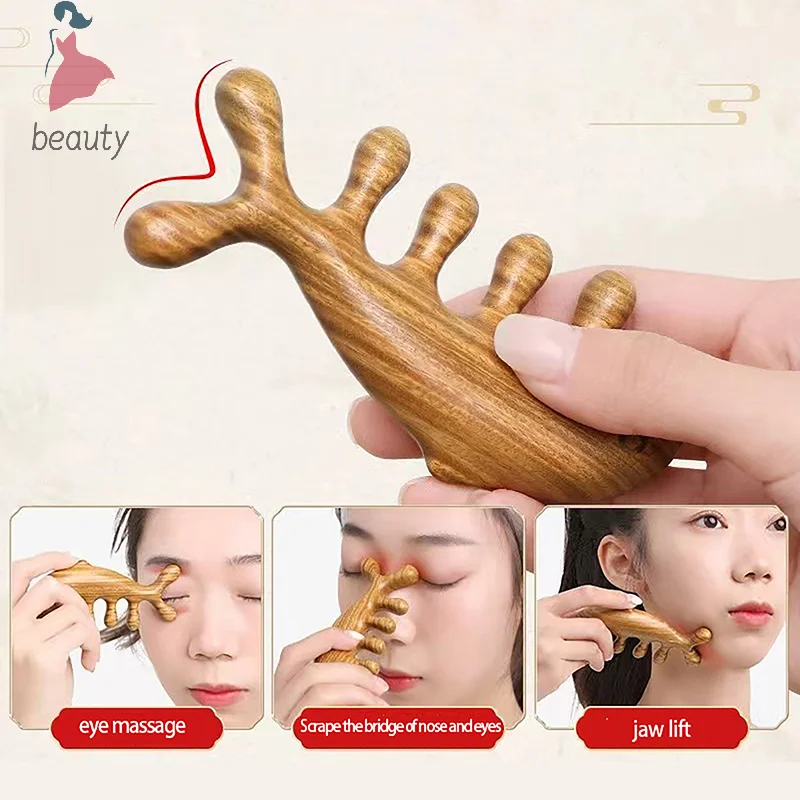 Body Meridian Massage Comb Sandalwood Wide Tooth Comb Acupuncture Blood Circulation Anti-static Smooth Hair