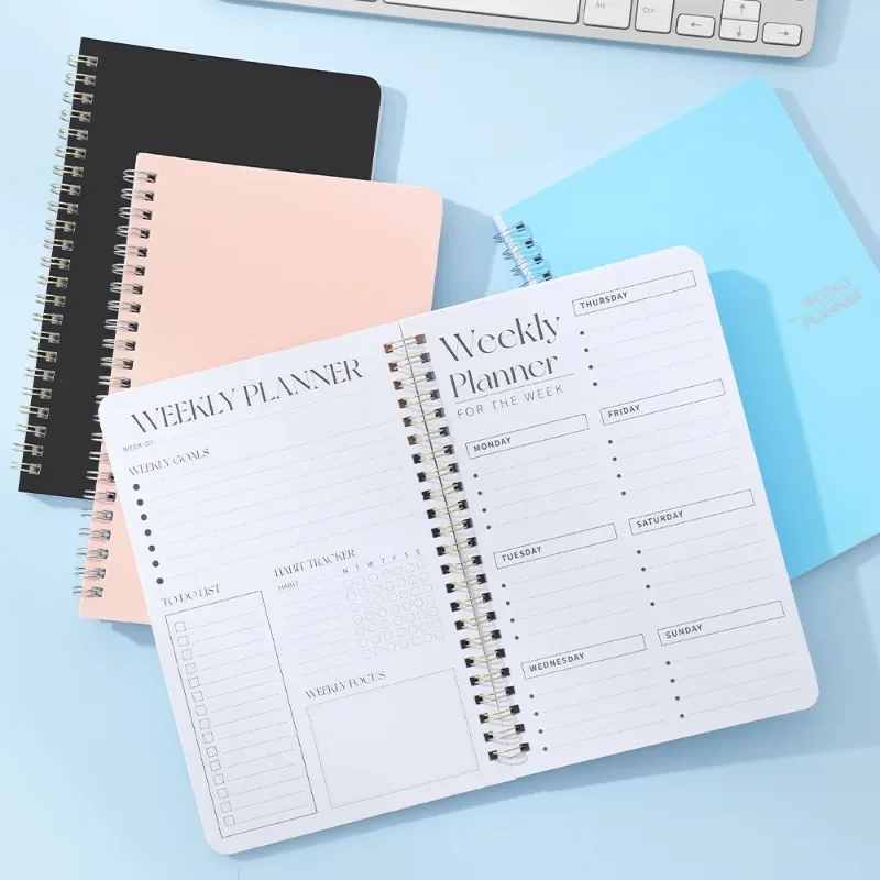 

Undated Weekly Planner A5 Weekly Goals Spiral Binding Notebook Planner Agenda Record Daily Plans To Achieve Future Goals