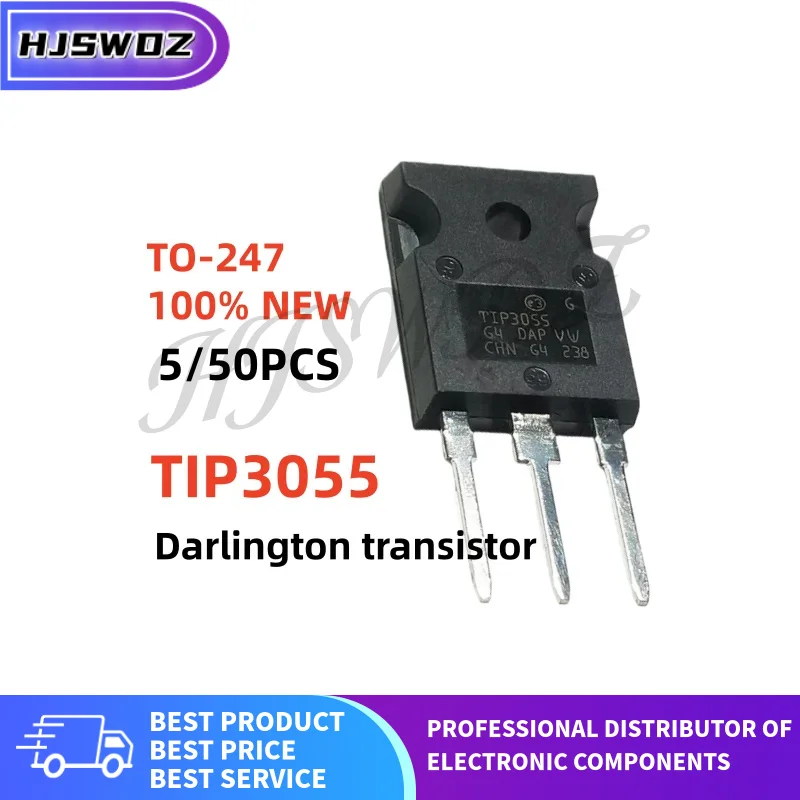 5-50 unidades, 100% nuevo, TIP3055 TIP 3055 TO-247, transistor de potencia Darlington