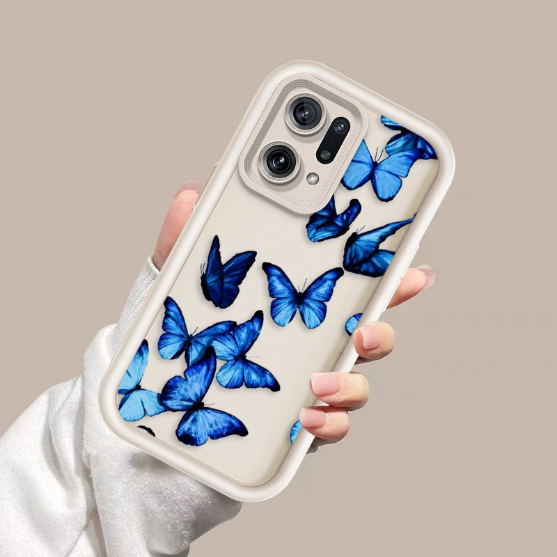 Art Beautiful Butterfly For OPPO A98 94 92 78 76 74 72 58 57 54 53 2020 Reno10 Find X5 3 Pro 5G 4G Soft Eye Ladder Phone Case