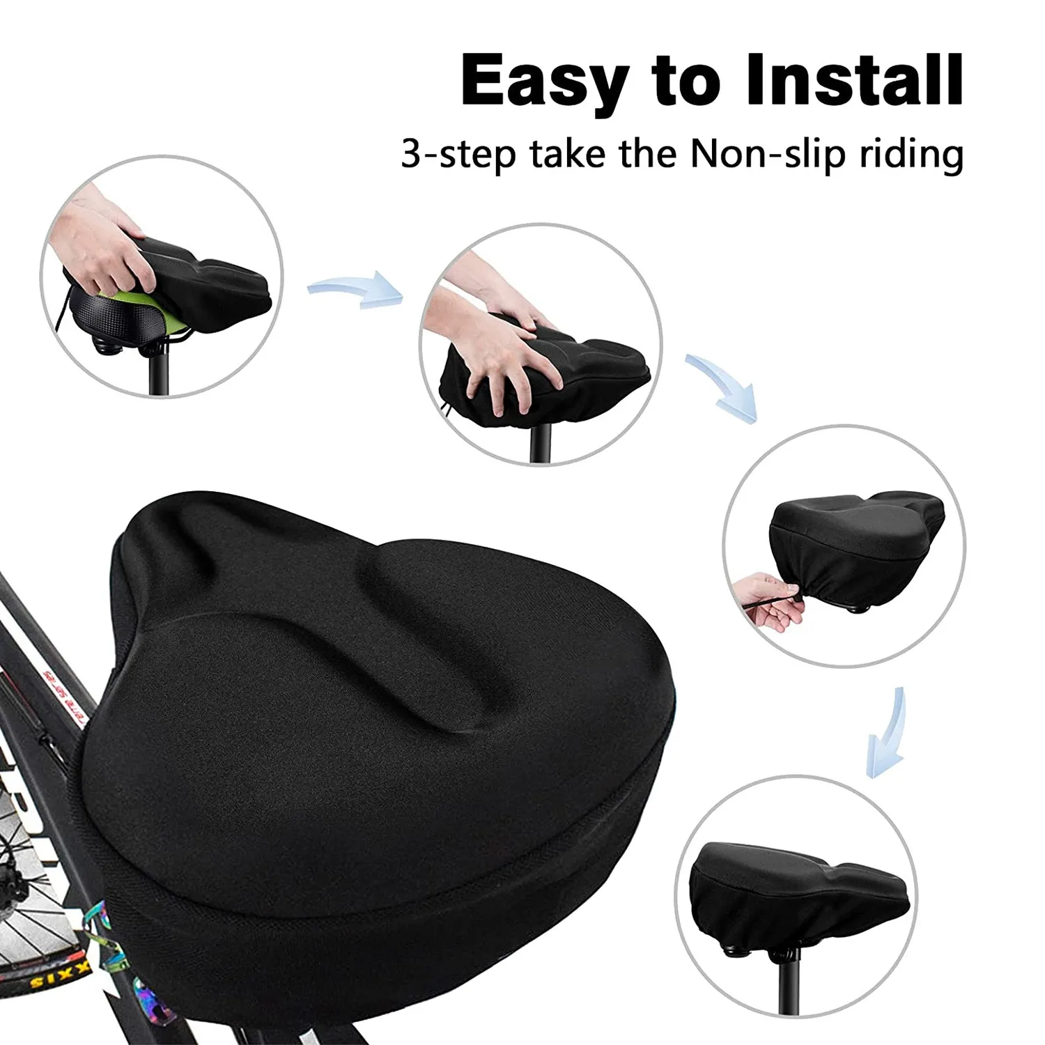 Cojín de asiento de bicicleta, funda de asiento de bicicleta para asiento de bicicleta y bicicleta de ejercicio, para Cruiser, asientos de bicicleta estacionarios