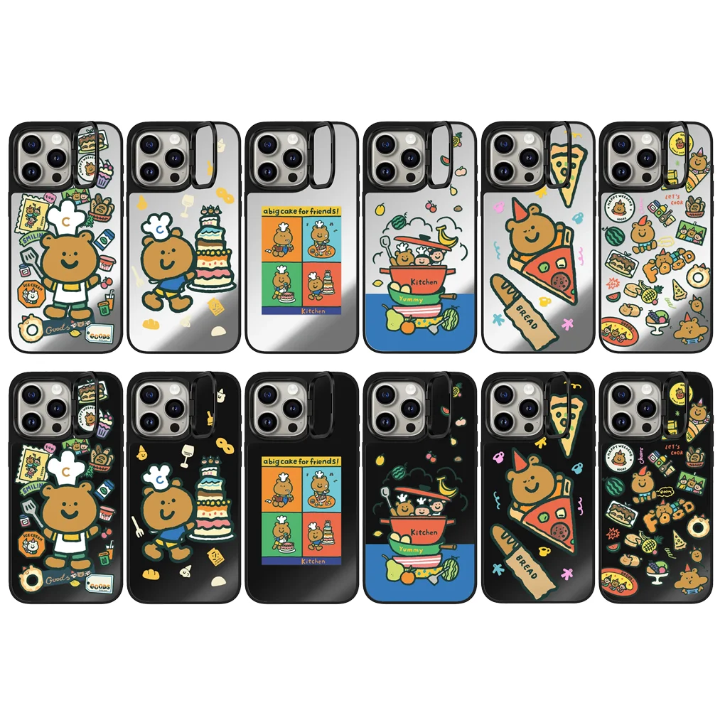 

Cartoon Kitchen Lens Stand Mirror Surface IPhone 12 13 14 15 16 Pro Max Case - Protective IPhone Case