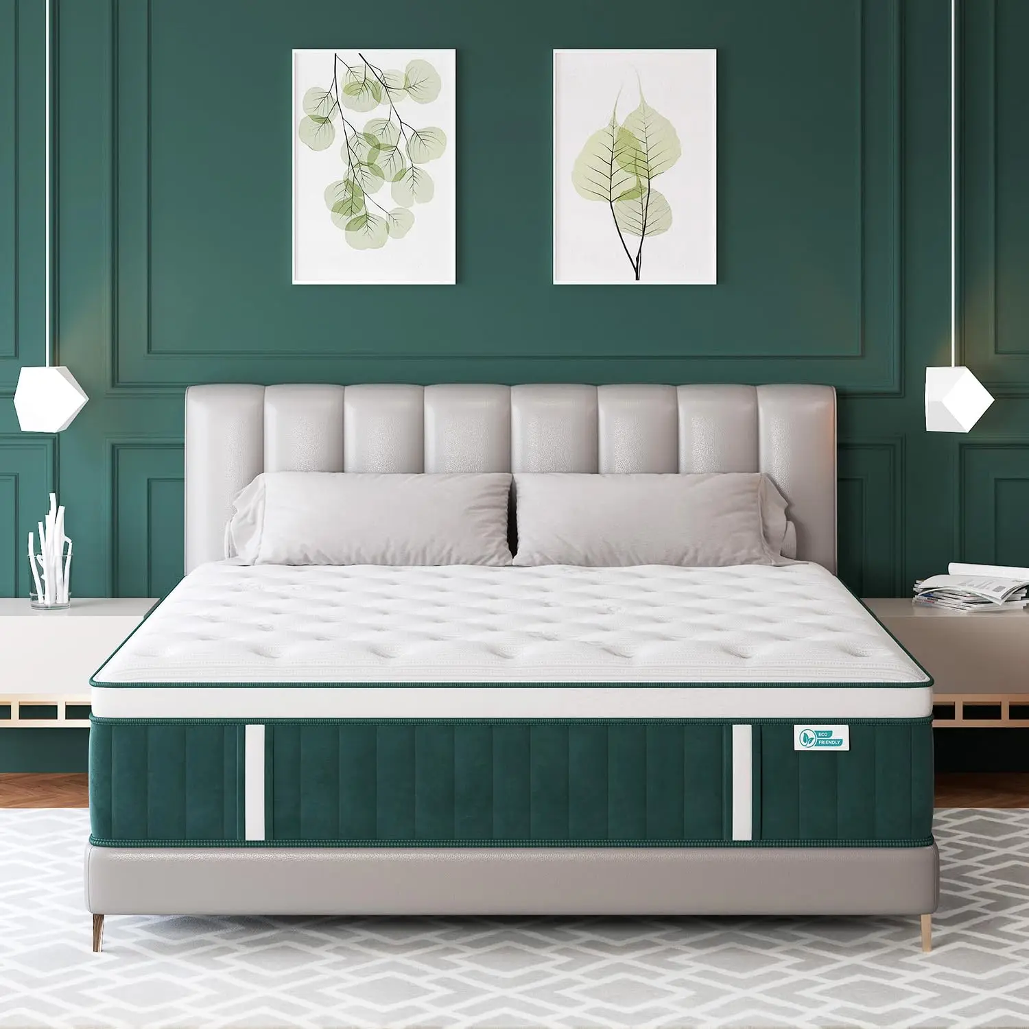 King Mattress 14 Inch Hybrid Gel Memory Foam Pocket Spring Medium Firm Motion Isolation Pressure Relief, Customized