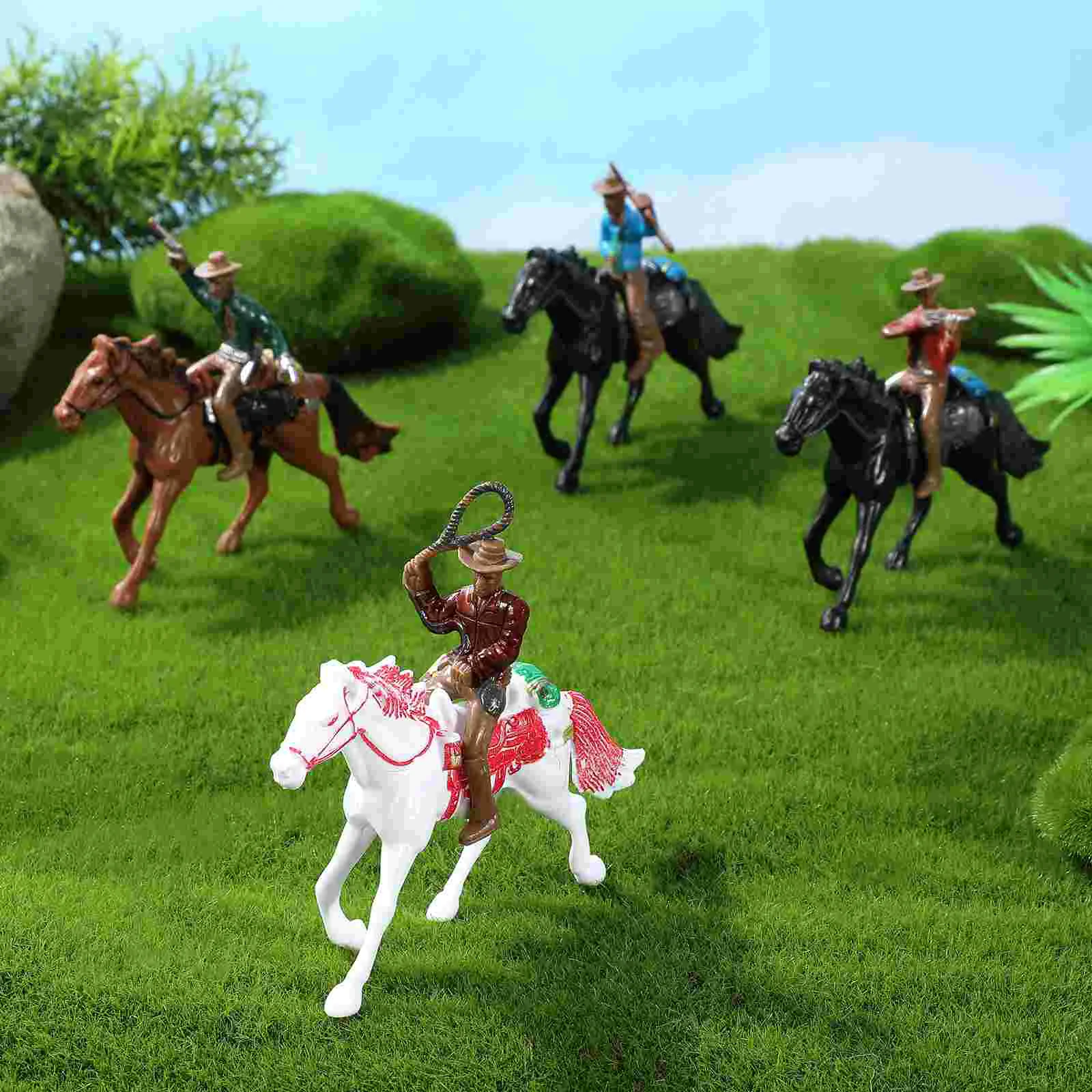 Horse Riding Model Cowboy Models Toys Household Ornaments Plastic Character