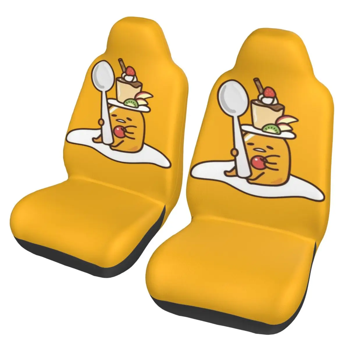 

Gudetama Universal Car Seat Cover for most cars Travel Lazy Egg Front Rear Flocking Cloth Cushion Fabric Car Styling