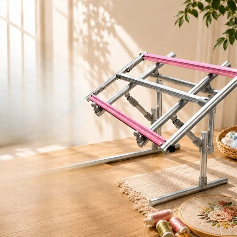 Cross stitch stretch embroidery frame two-way ratchet stretch + table treasure bed treasure embroidery frame aluminum alloy