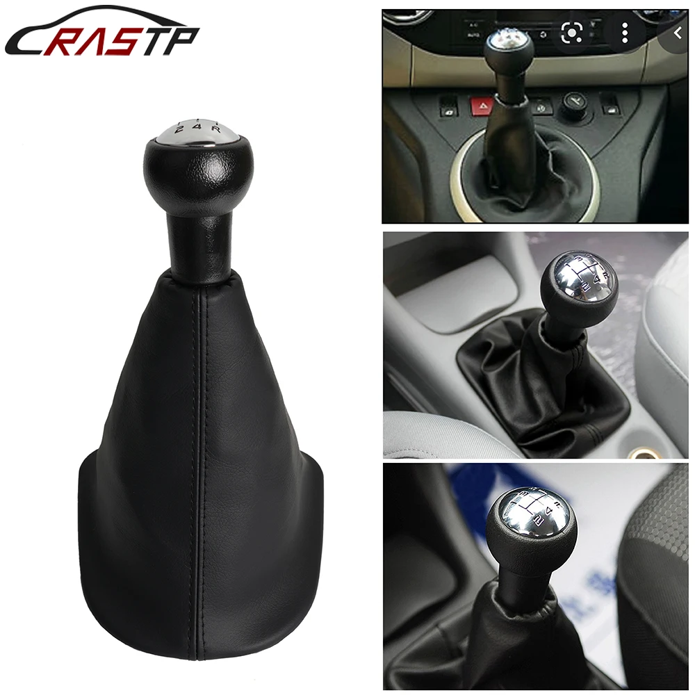 

Free Shipping 5 Speed Gear Shift Knob With Shifter Knob Boot Dust Anti-dust Cover ABS For Peugeot 406 207 307 Citroen C3 C4 C5