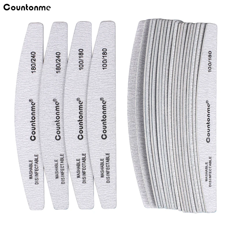

10pcs/Lot Professional Wooden Nail Files 180/240 Buffer 100/180 Grey Boat Wood Sandpaper Block Gel Polisher Sanding Nail Files