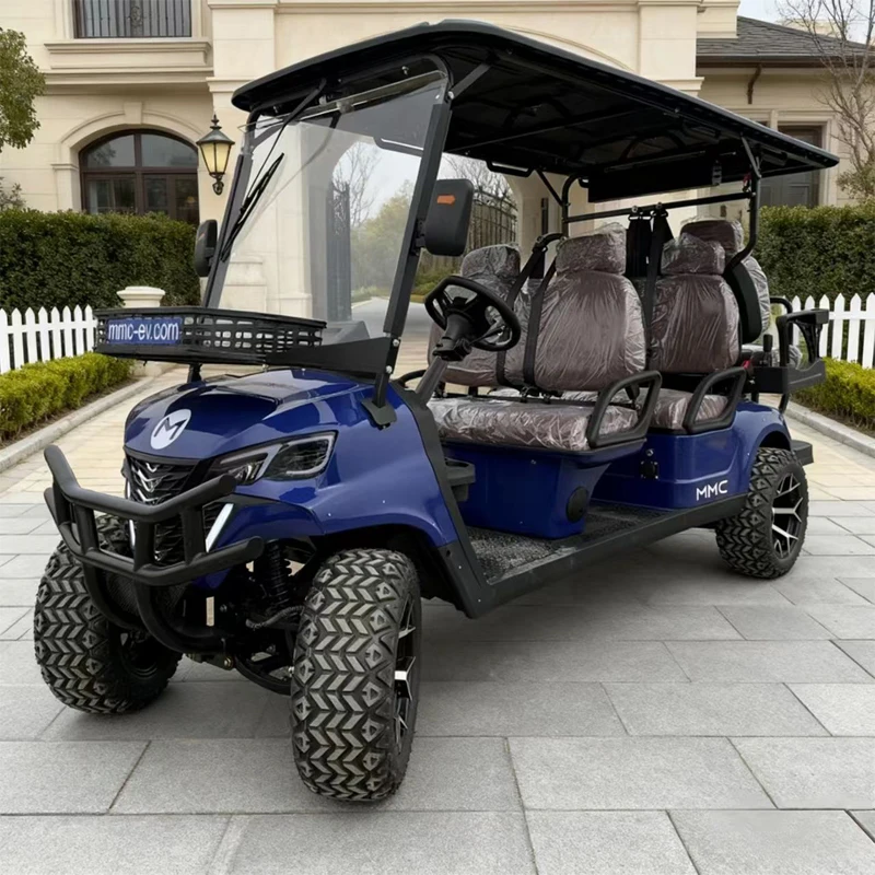2025 MMC جديد 2 4 6 8 مقعد حافلة لمشاهدة معالم المدينة 4000 واط/7000 واط نادي الصيد عربات التي تجرها الدواب الغولف 48 فولت 60 فولت 72 فولت عربة جولف كهربائية مرفوعة #2