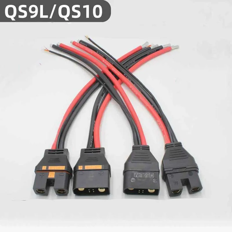 QS10-S QS9L Flameproof injection plastic Plug cable 6AWG 30CM High current connector with signal cable