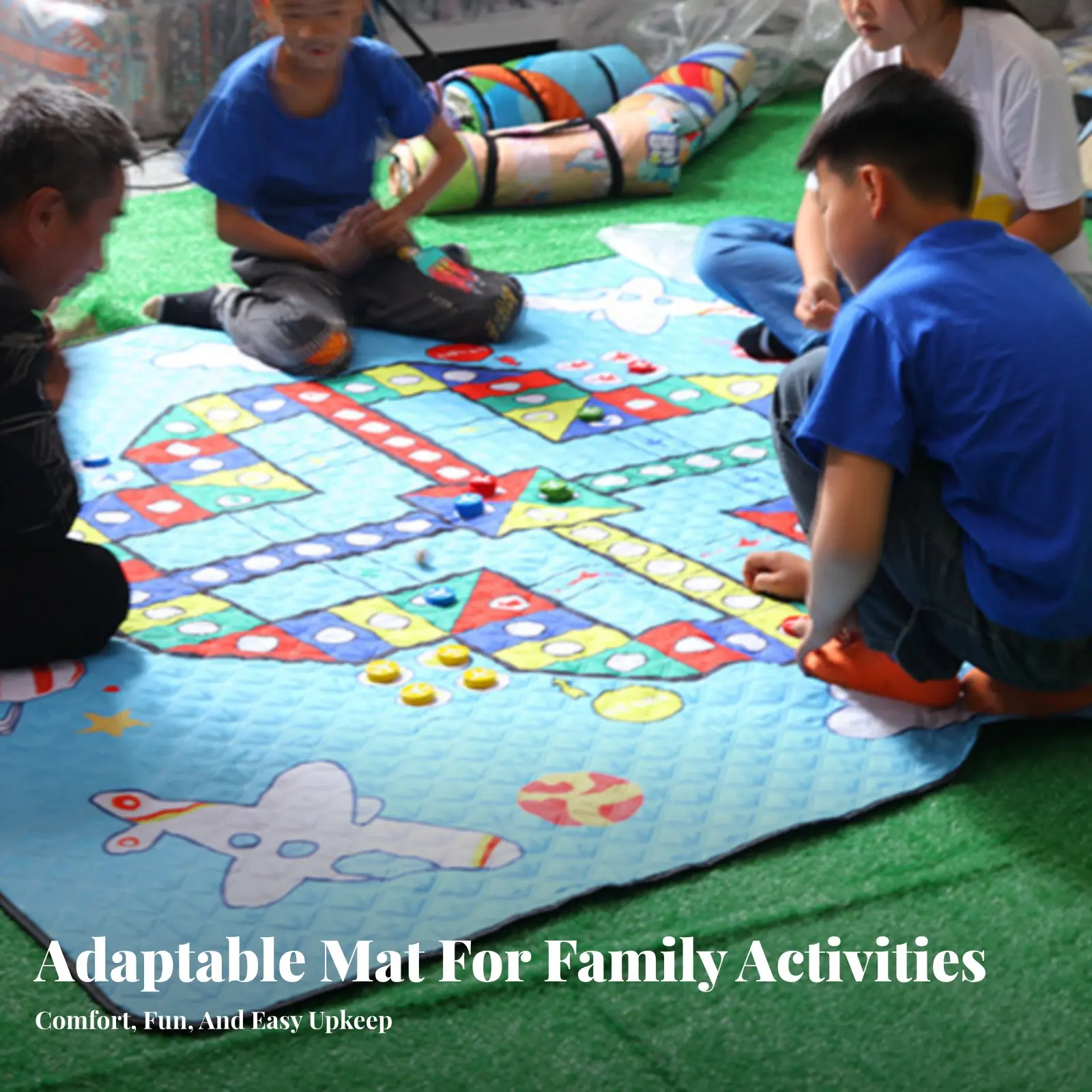 

Cartoon Outdoor Blanket Mat, Ultrasonic Triple-Layer, Machine Washable, Extra Thick, Water-Resistant, Moisture-Proof, Perfect