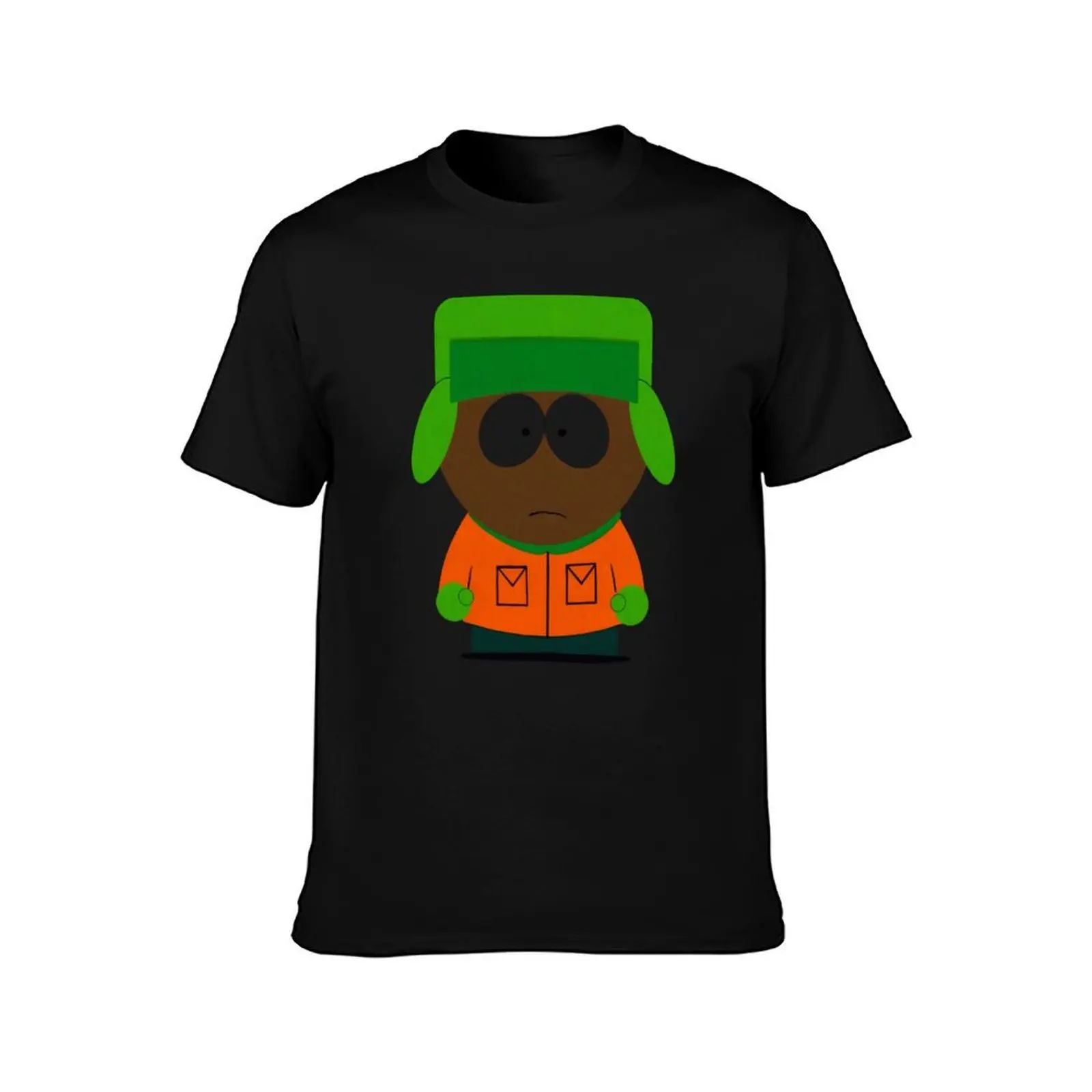 Black Unique Kyle Broflovski South Park T-Shirt Soft Anti-Shrink Cotton Tee view 2