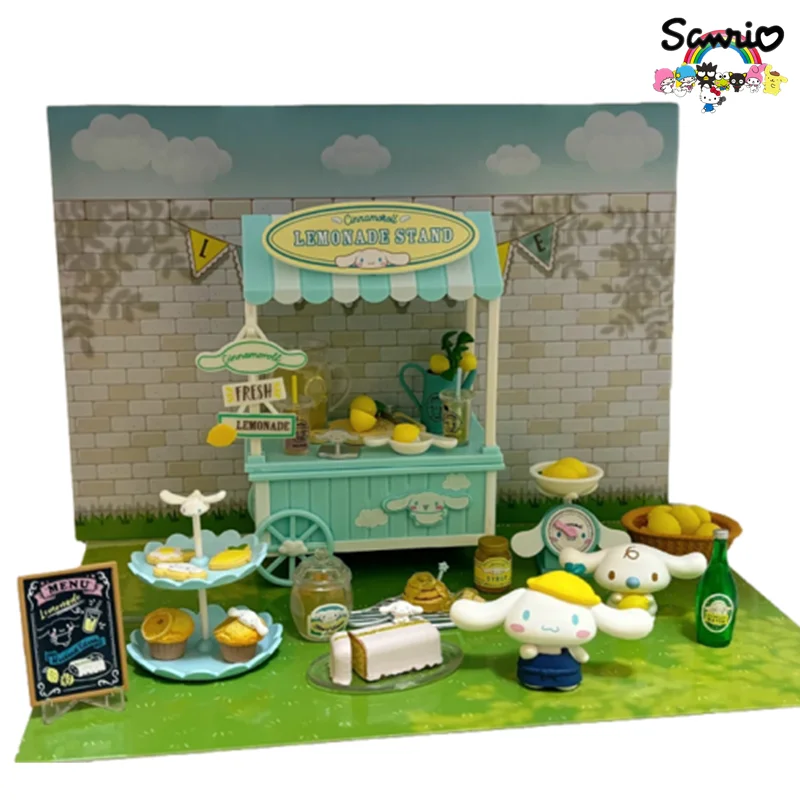 Sanrio Model Cinnamoroll's Lemon Stand Series Figures Desktop Ornaments Commemorative Collectible Dolls Toys Birthday Gifts