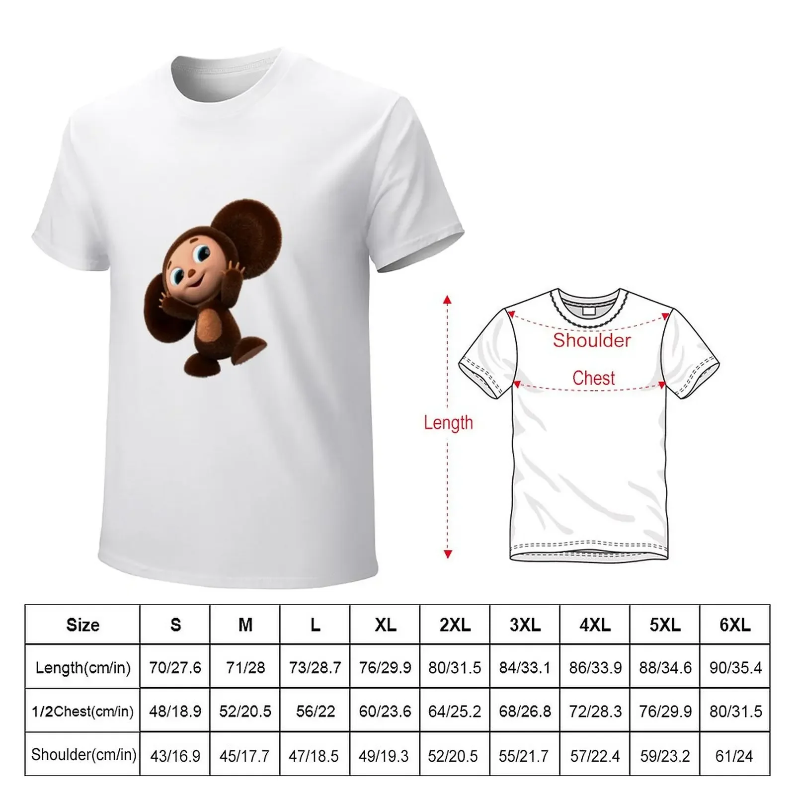 cheburashka,чубурашка T-Shirt sports fans tops customs design your own boys animal print men clothing