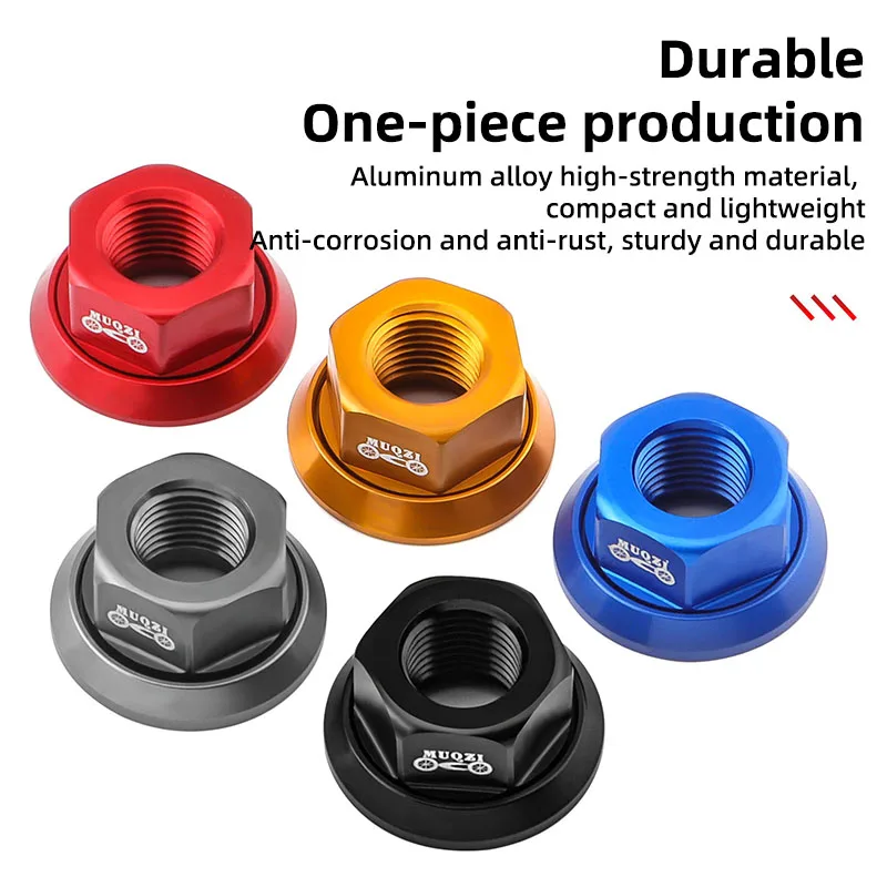 MUQZI 1-4Pcs Bike Aluminum Alloy Bolt 3/8 Hub  Nut Flange Before Rear Wheel Lock Screw MTB Road Bike Folding Bicycle