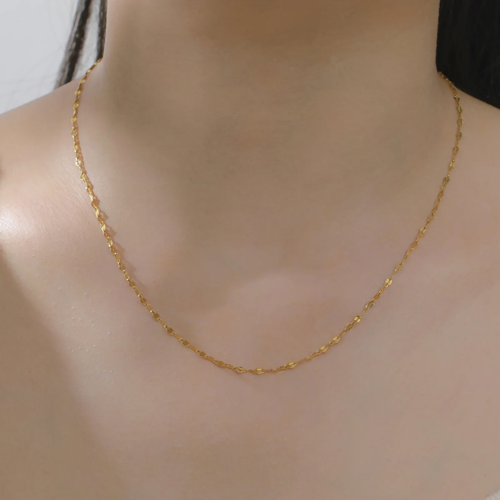 5pcs/lot Ladies' stainless steel Lip Chain minimalist pure chain necklace basic design