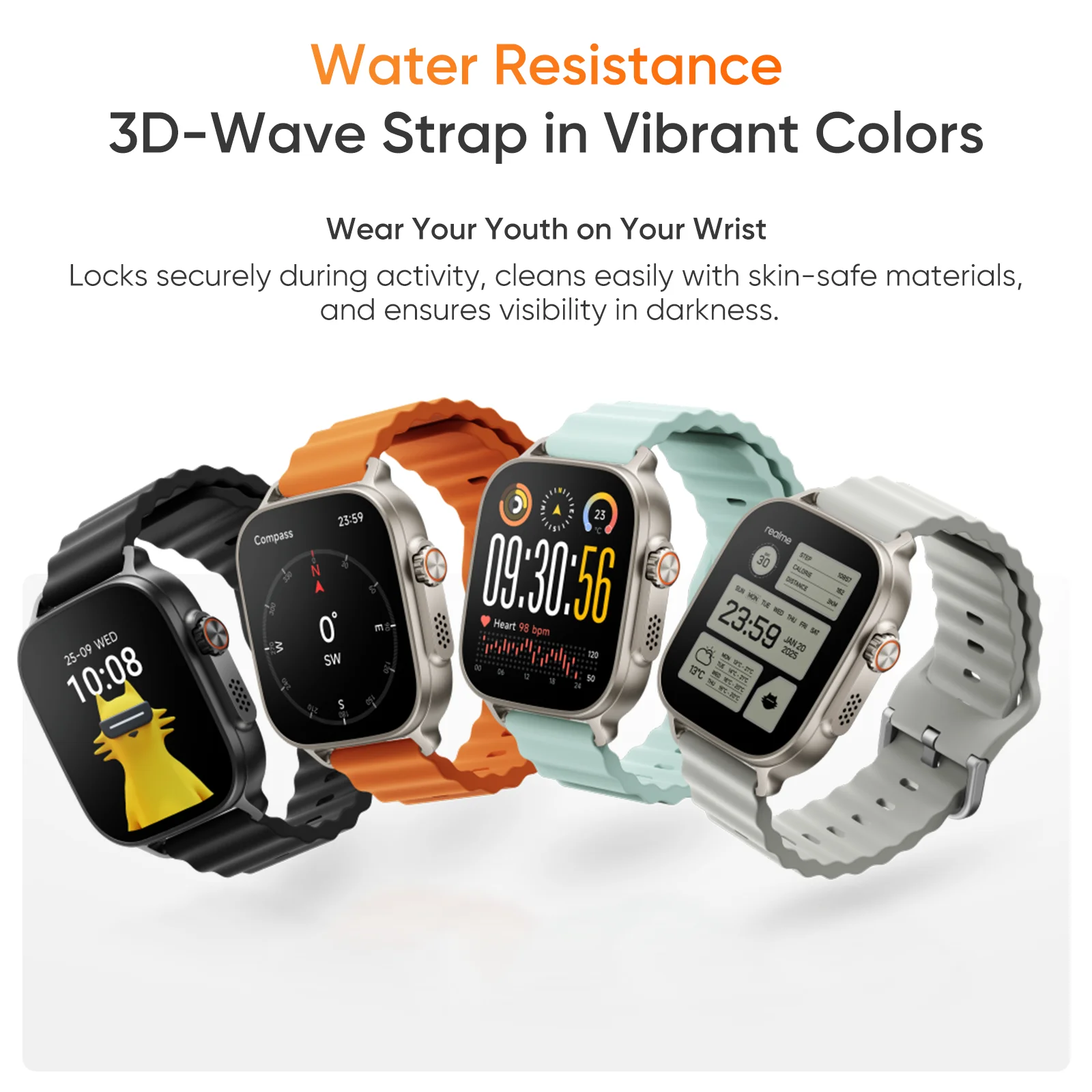 Versión global realme Watch 5 Smartwatch Brújula y GPS independiente con 5 GNSS Pantalla AMOLED de 1,97 pulgadas Hasta 14 días de duración de la batería IP68 5