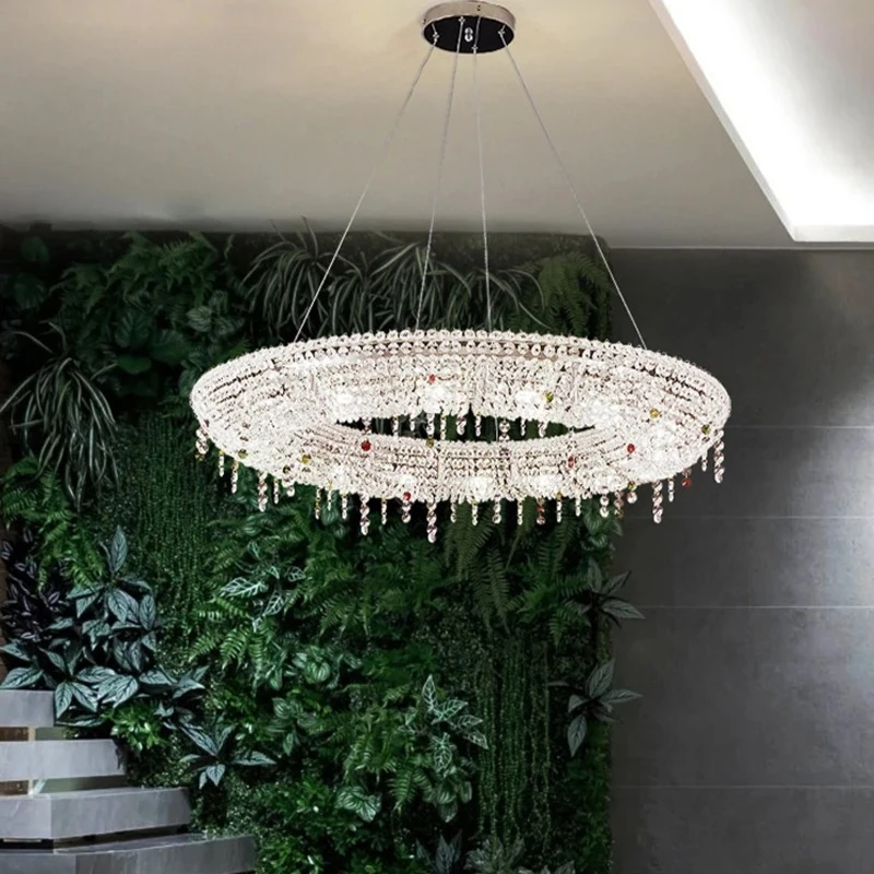 

Франция Кольцо Круглая Светодиодная Потолочная Люстра Лампа Дизайн Искусство Золотой Кристалл Подвесной Светильник Домашний Декор Спальня Столовая Светильники