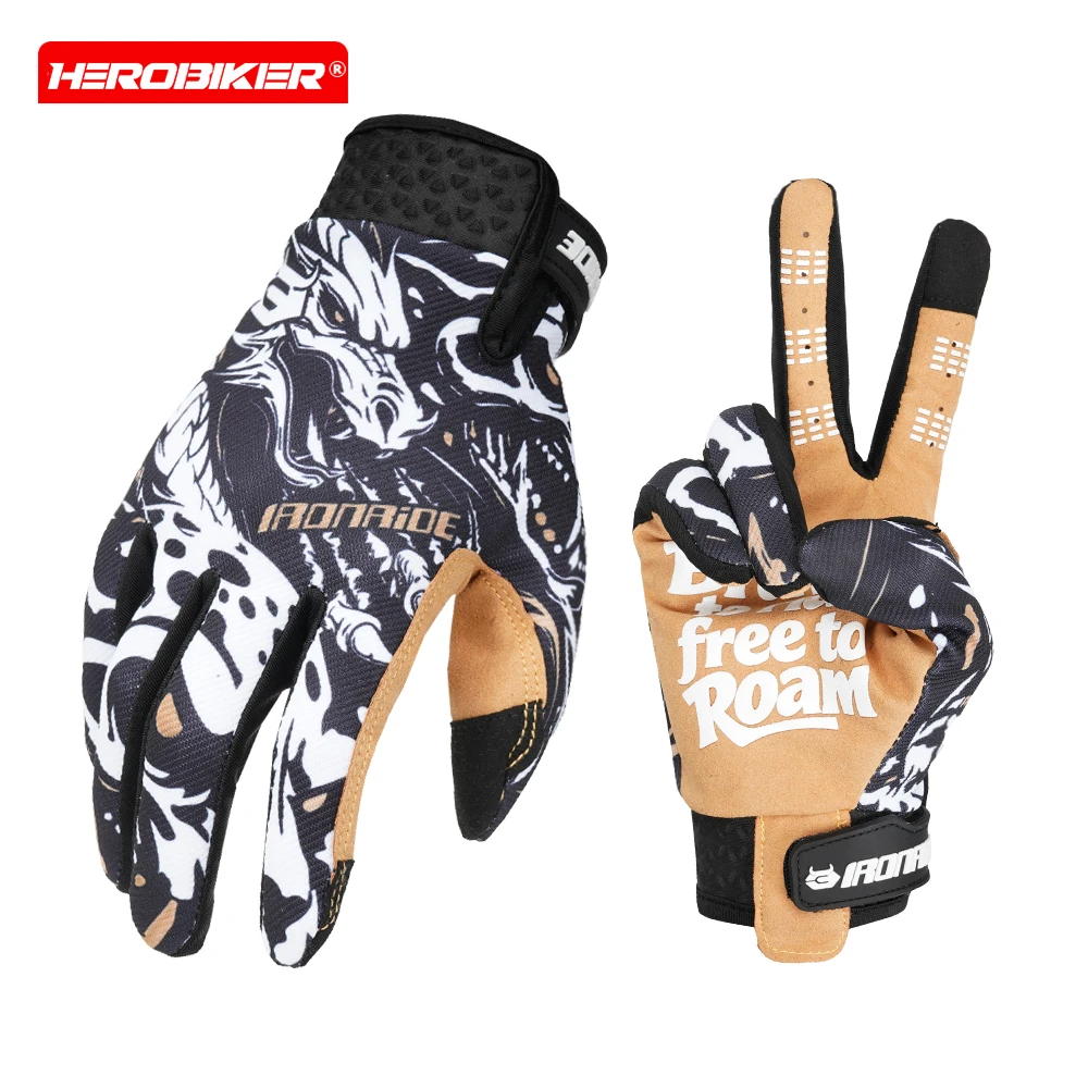 Summer New Motorcycle Gloves Anti Slip Breathable Motorcycle Gloves Men's Touch Screen Full Finger Gloves Motorcycle Equipment