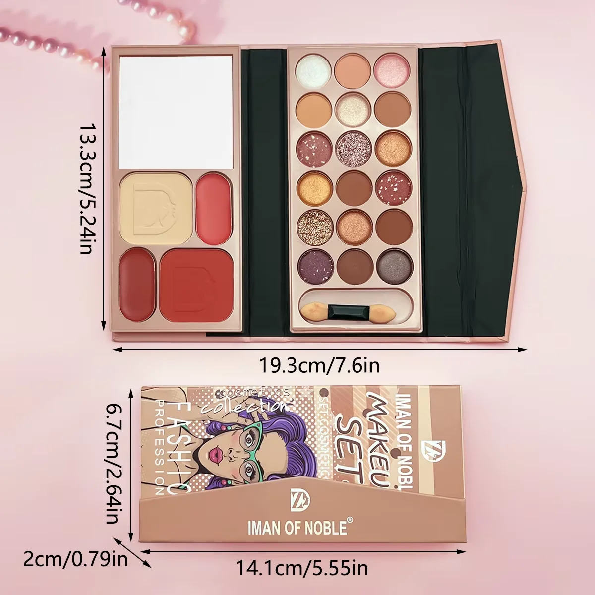 23 色の光沢のあるアイシャドウポケットメイクボックスマットパウダー繊細な優しい白小型ポータブル化粧品