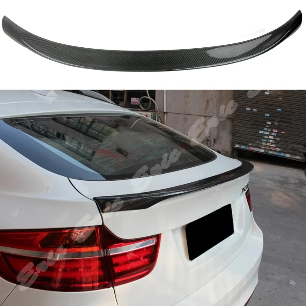 Car Real Carbon Fiber Wing Trunk Lid Spoiler For BMW X6 E71 2008 2009 2010 2011 2012 2013 2014