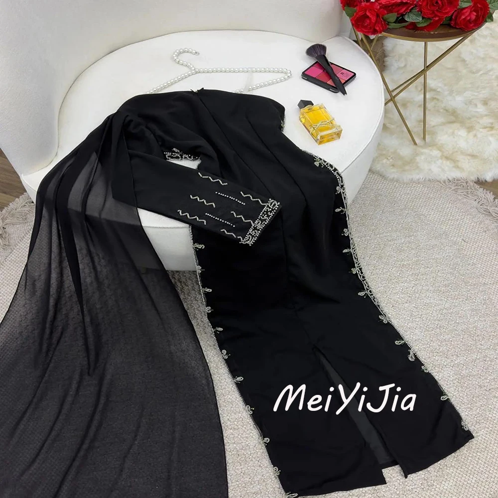 Meiyijia  Evening Dress Saudi Beaded One-shoulder Satin Sheath Mermaid   Arabia  Sexy Evening Birthday Club Outfits Summer 2024