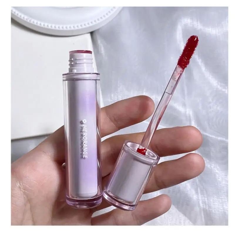 ลิปกลอส HERORANGE 1 ชิ้น เนื้อฉ่ำวาว กันน้ำ ติดทนนาน สีใสแบบเจลลี่ ลิปสติกเนื้อลิควิด แต่งหน้าสวย ลิปเครื่องสำอาง