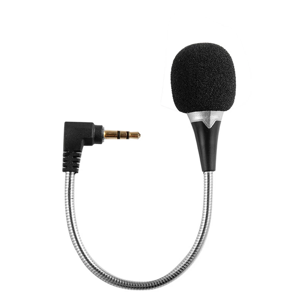 Omnidirectional Metal Microphone 3.5mm Jack Flexible Microphone Mini Audio Mic for Computer Laptop for Skype Chat