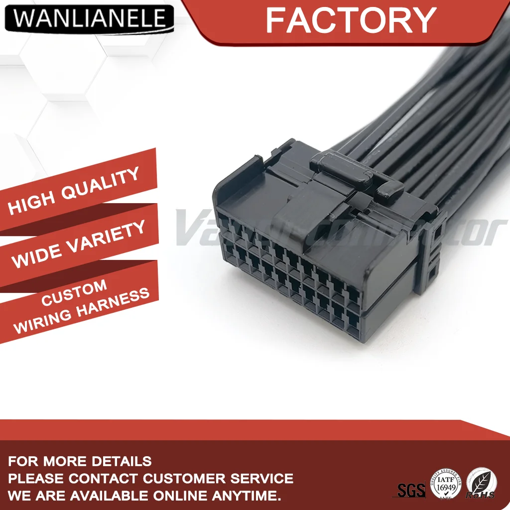 50set 174047-2 20Pin 2.5mm Pitch Automotive Connector Female Housing Black 2Row Car Wiring Harness