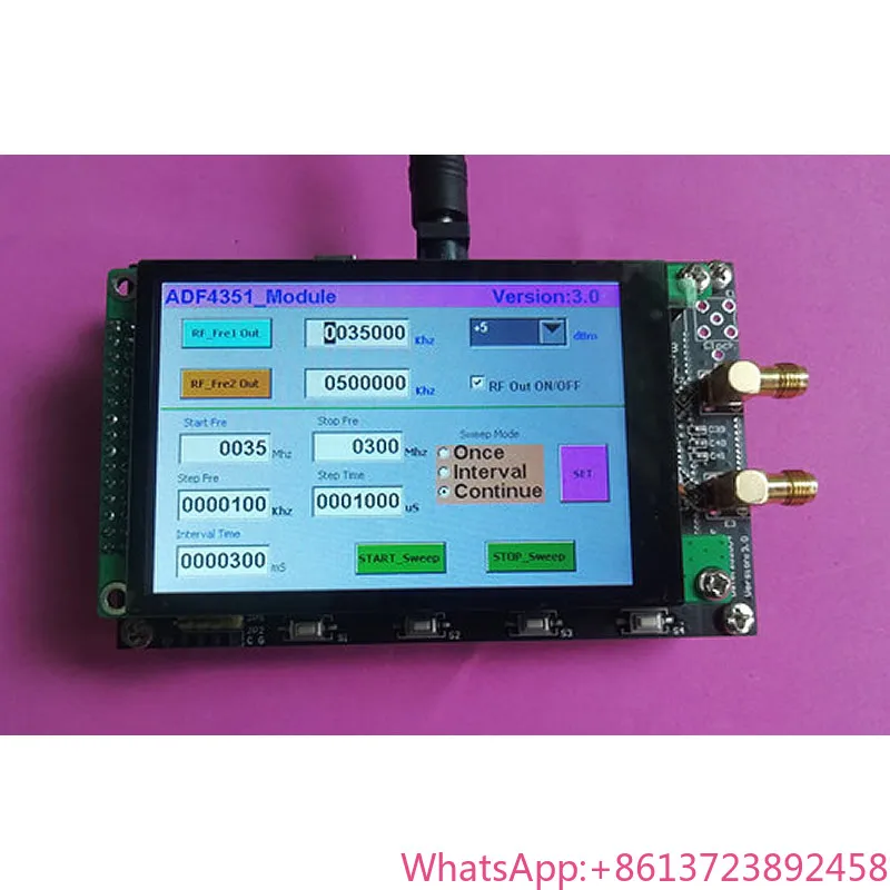 

ADF4350/ADF4351 module 3.5-inch capacitive color screen dot frequency/sweep frequency RF signal source original