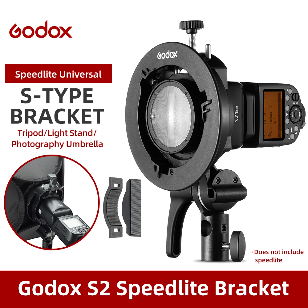 Godox S1 S2 Bowens Mount Flash S-type Holder Bracket for Godox V1 V860II AD200 AD400PRO Speedlite Flash Snoot Softbox