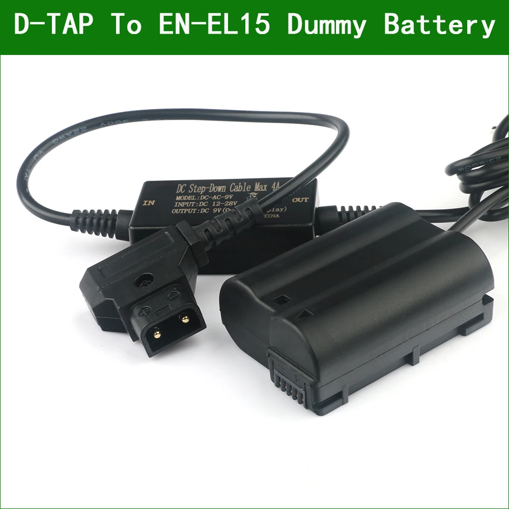 D-TAP To EN-EL15 Dummy Battery EP-5B DC Coupler for Nikon Camera D500 D600 D610 D750 D780 D800 D810 D850 Z5 Z6  Z7