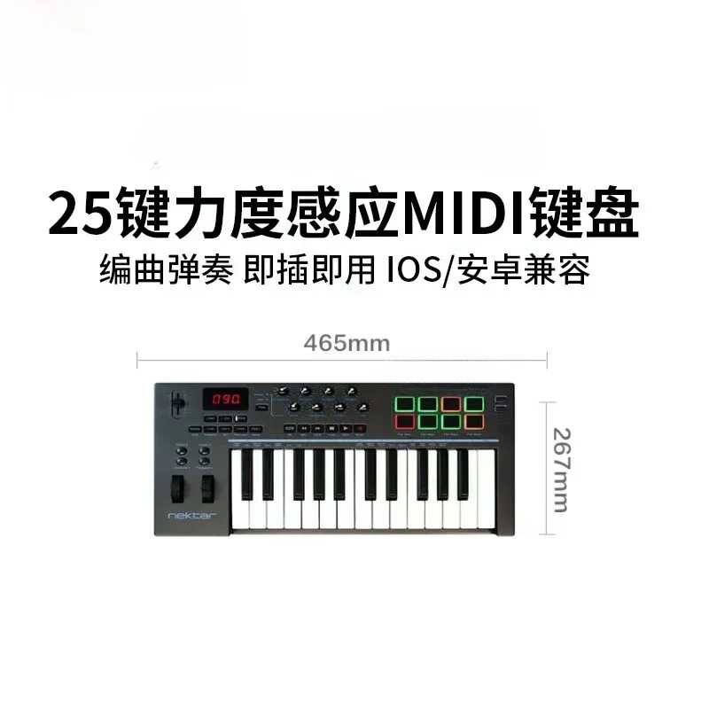 Beisite Portable USB MIDI Keyboard Controller 25 Keys Drum Pad Beat Maker Digital Piano Organ Music Keyboard China Factory