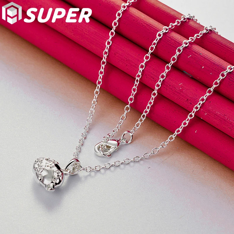 925 Sterling Silver Cute Pig Pendant Necklace 16-30 Inch Snake Chain For Women Man Wedding Engagement Party Jewelry