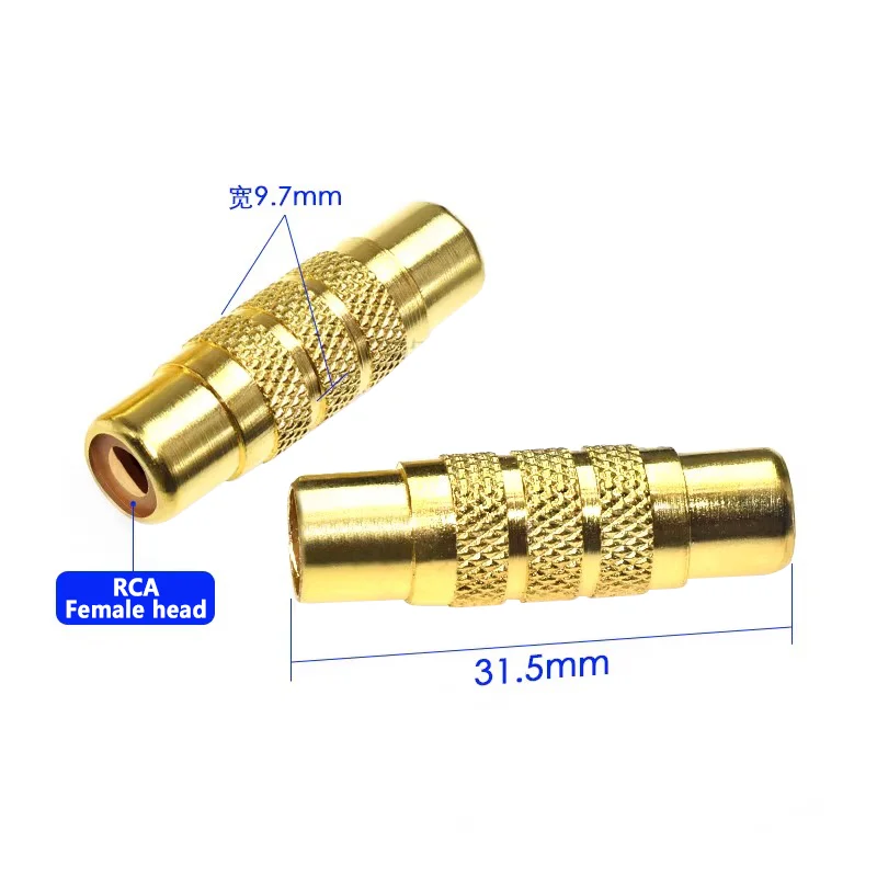 Gold Plated RCA Connector Female To Female Coupler for Audio Video Joiner Barrel Adapter AV Plug Metal Speaker