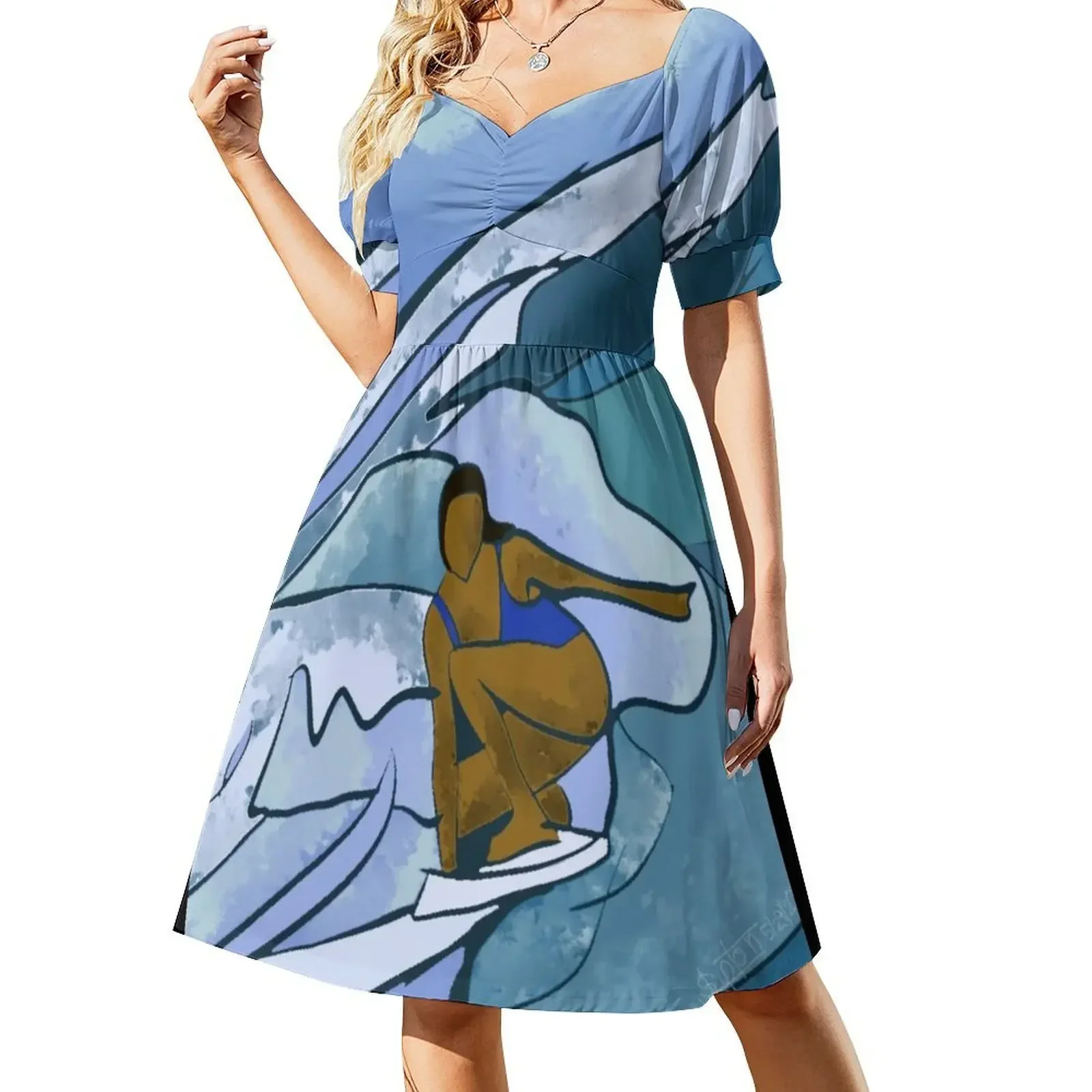 

Choice Wave Short-Sleeved Dress prom dress beach dress Beachwear