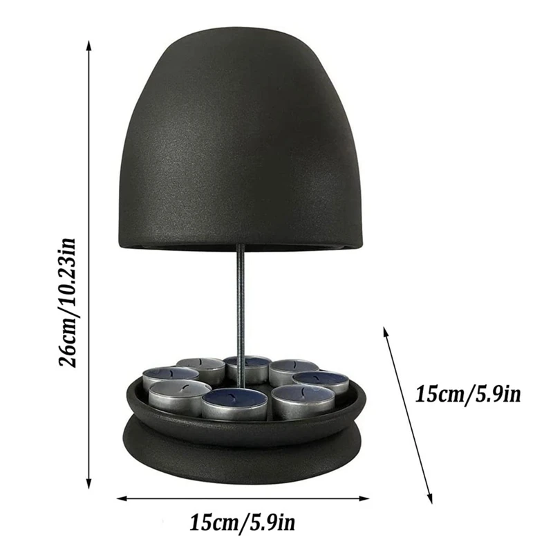 1 buah lampu teh berdinding ganda Oven keramik Radiator dalam ruangan pemanas lampu teh tanpa listrik pemanas alternatif Tealight