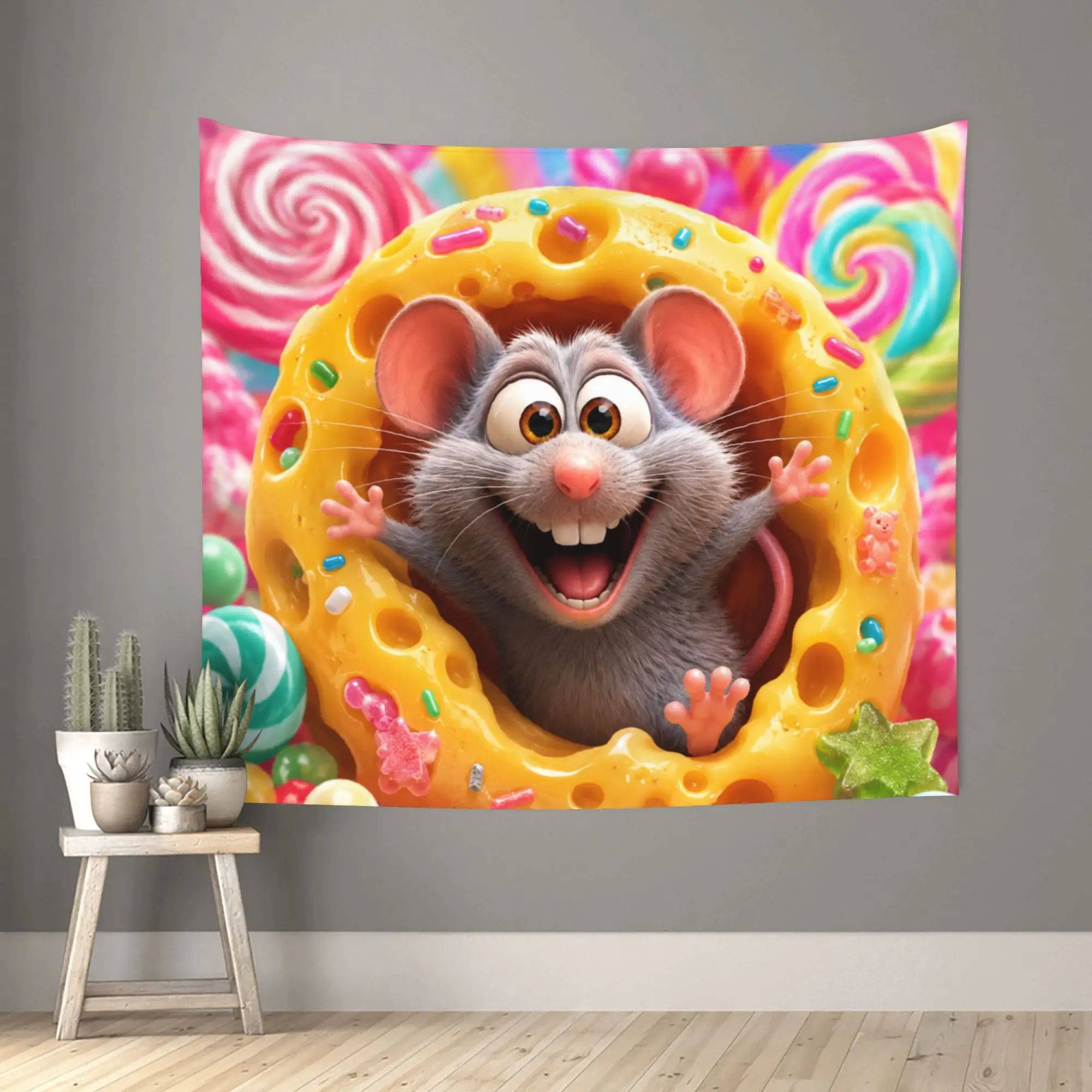 Cute hamster theme Customized Tapestry Bedroom Decoration  Wall Hanging Blanket Tapestry Cool Stuff For Room