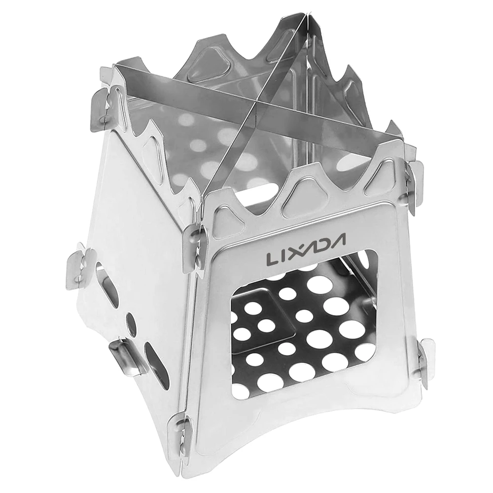 Lixada Compact Folding Wood Stove for Outdoor Camping Cooking Picnic