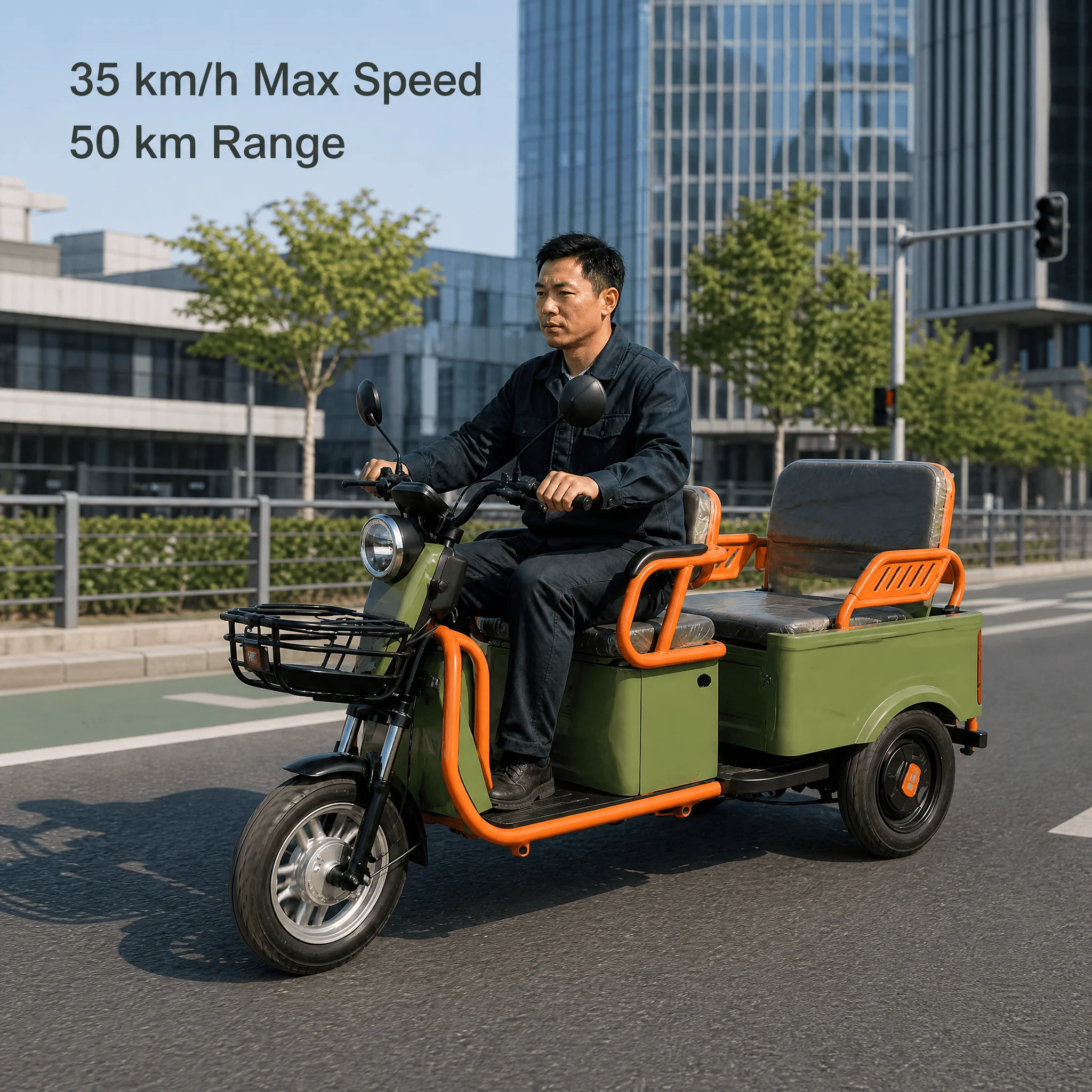 60V 25AH BRAND New Three Wheel Electric Trike 1000W 120kg Load Capacity Market Farm Wholesale Export Adult Rider