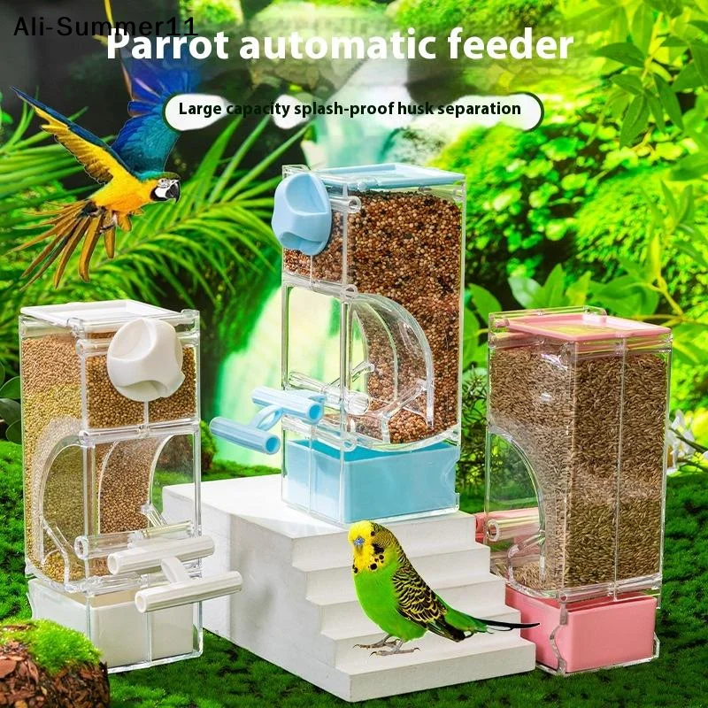 【Wq0】【Comedero Automático para Pájaros, Transparente y Resistente, Accesorios para Jaulas de Pájaros, Comedero para Loros, Periquitos, Cacatúas, Agapornis】