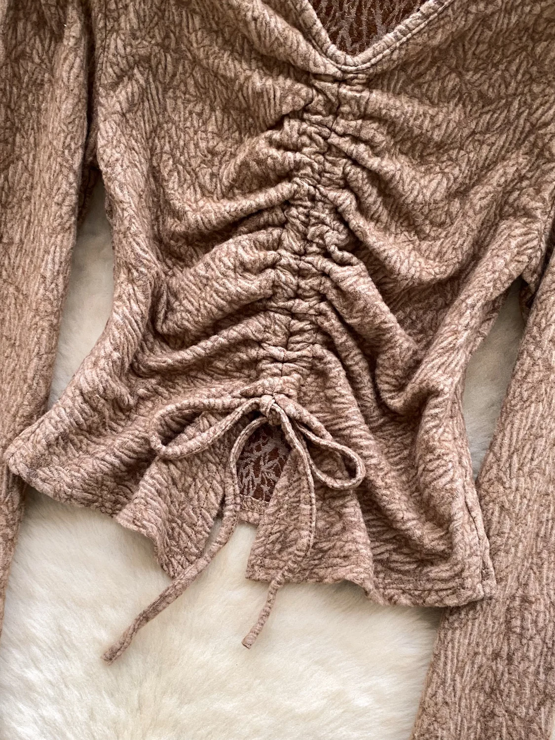 Top in maglia plissettata retrò V-Ne Dstring Faionable da donna lungo Sve dimagrante pendolarismo versatile irt Trendy