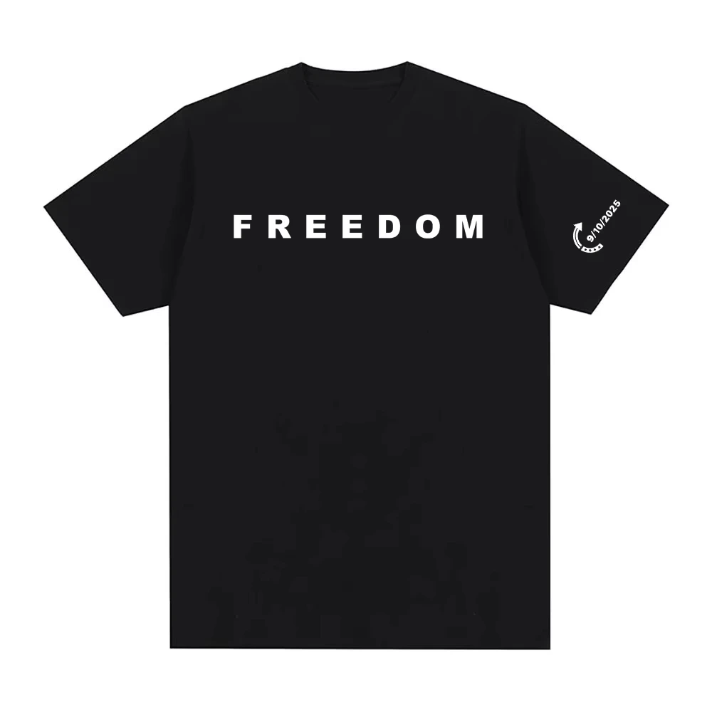 Freedom Tee American Charlie Kirk T-shirt High Quality Cotton Female/Male Tshirts Streetwear America American Fashion T Shirts