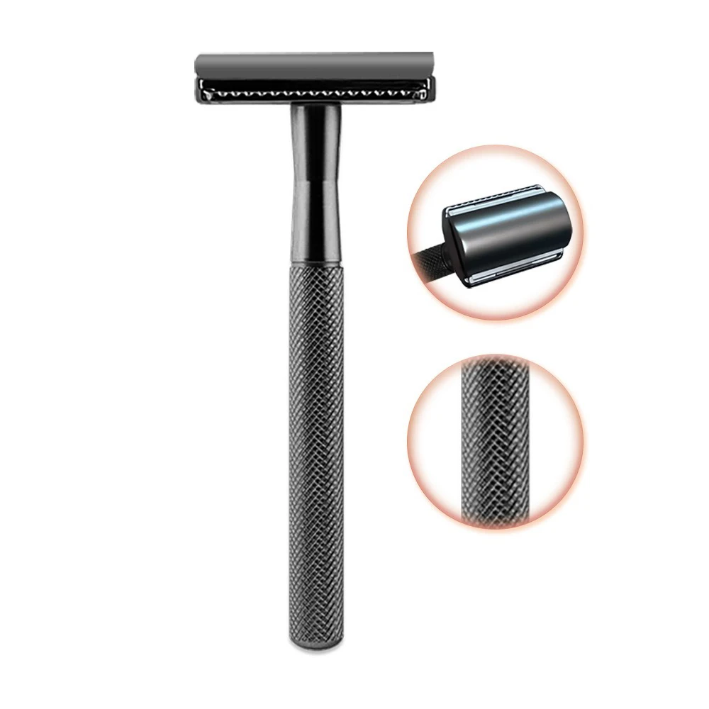 3 cores masculino profissional manual barbeador barbeiro navalha de barbear cortador de barba presente navalha de segurança com alça ponderada matel