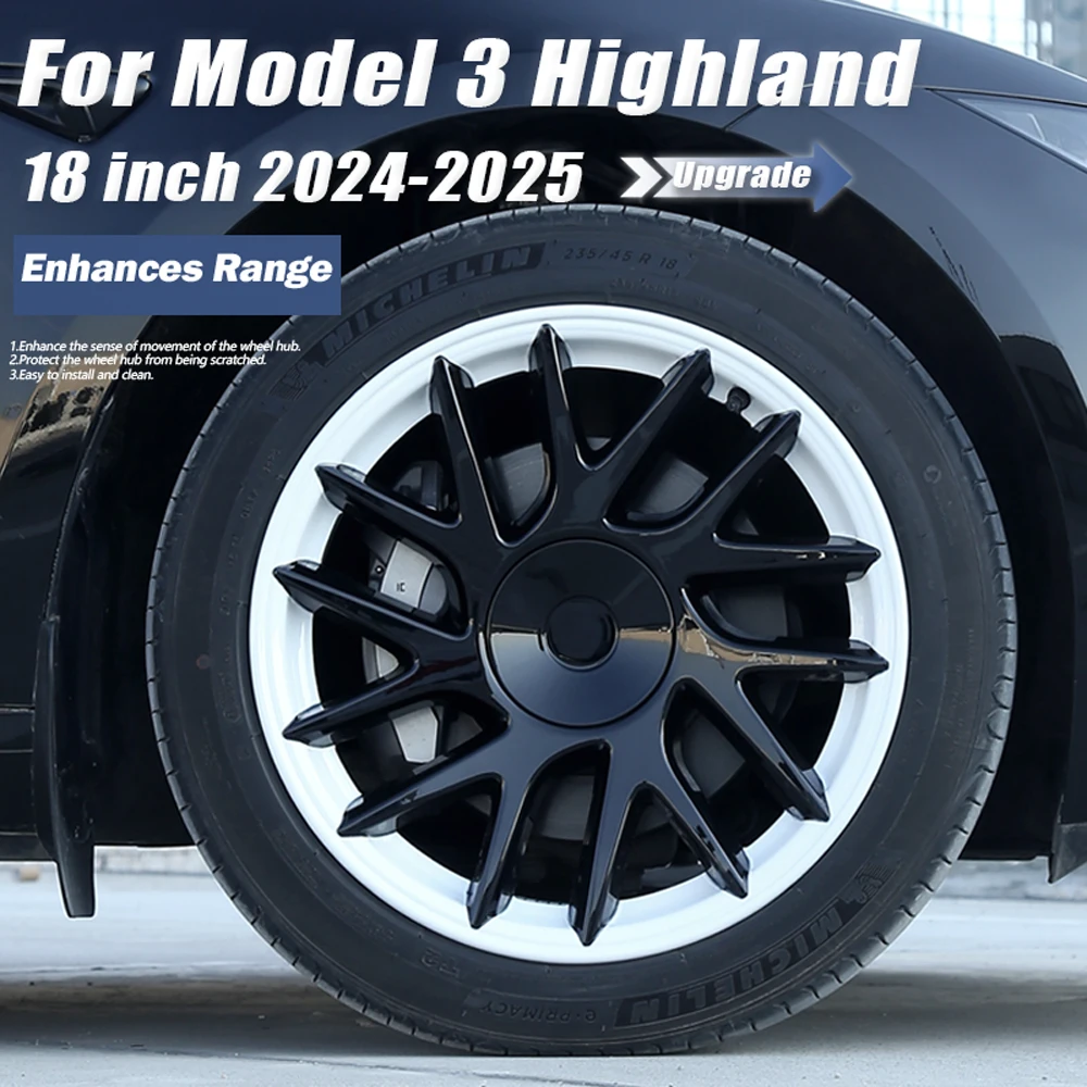 

4PCS HubCap 2025 for New Tesla Model 3 Highland 18 Inch Performance Replacement Wheel Cap Auto Full Rim Cover Accessories 2024